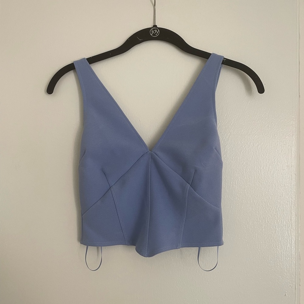Abercrombie Plunge Corset Top in Blue